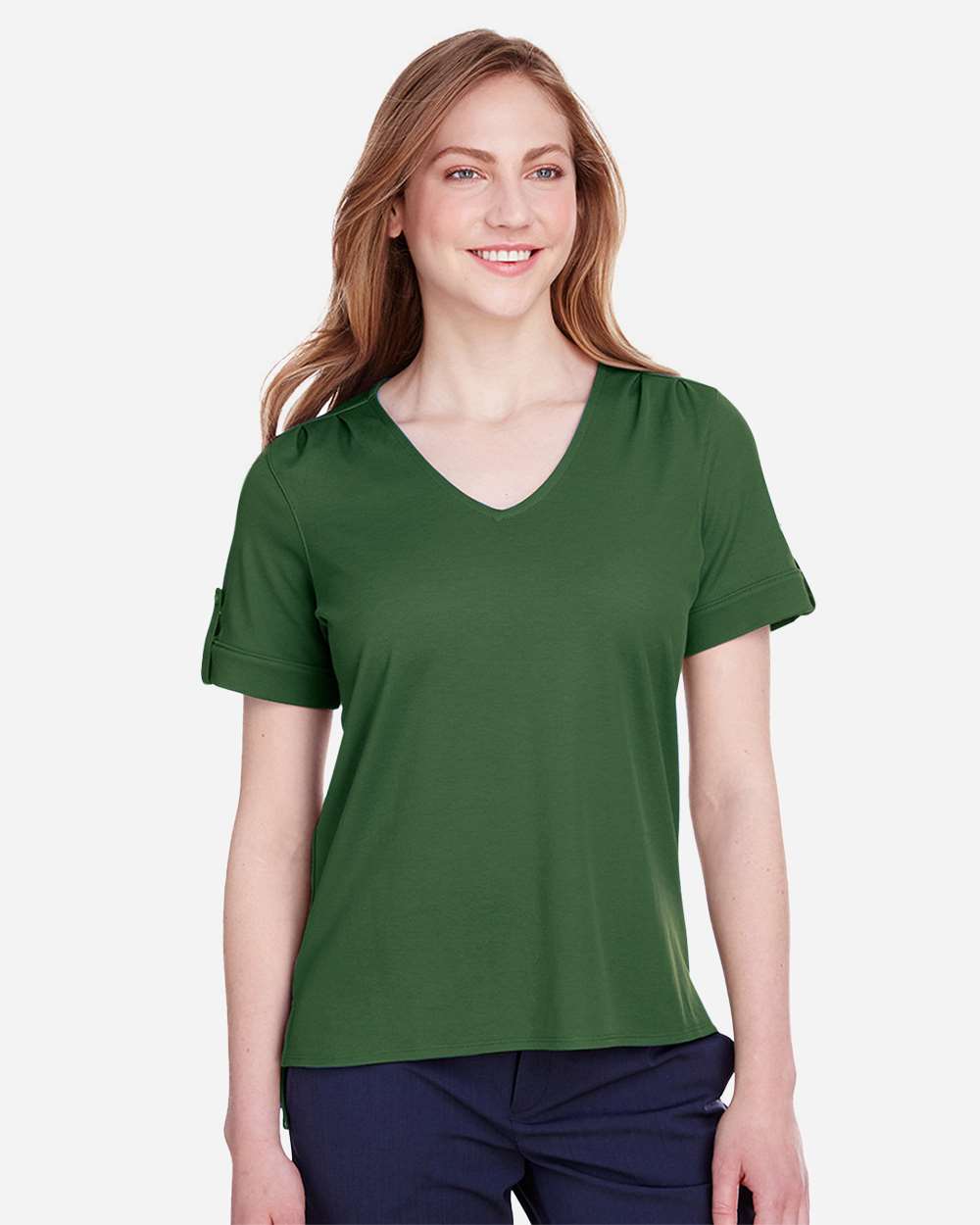 Women's CrownLux PerformanceÃ‚Â® Plaited Rolled Sleeve Shirt