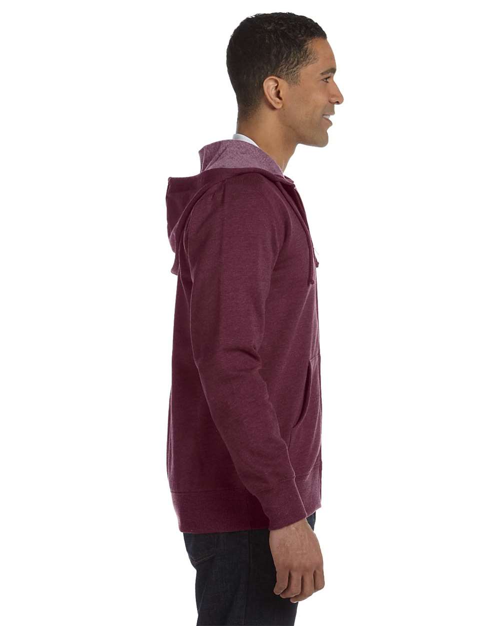 Unisex Heathered Full-Zip Hooded Sweatshirt