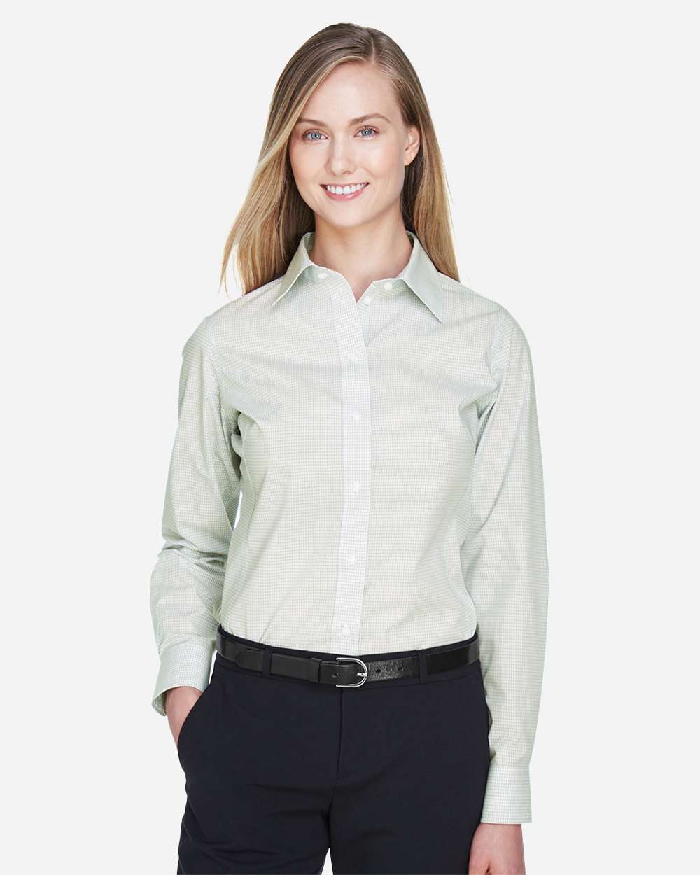 Women's Crown CollectionÃ‚Â® Micro Tattersall Woven Dress Shirt