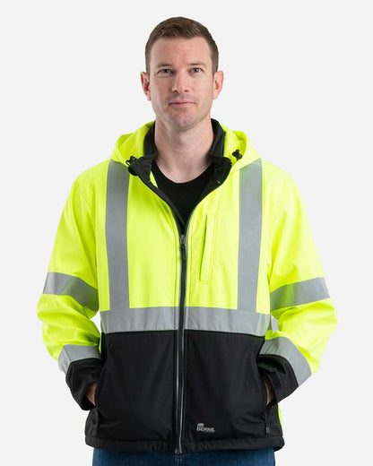 Men's Hi-Vis Class 3 Hooded Soft Shell Jacket