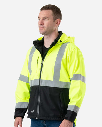 Men's Hi-Vis Class 3 Hooded Soft Shell Jacket