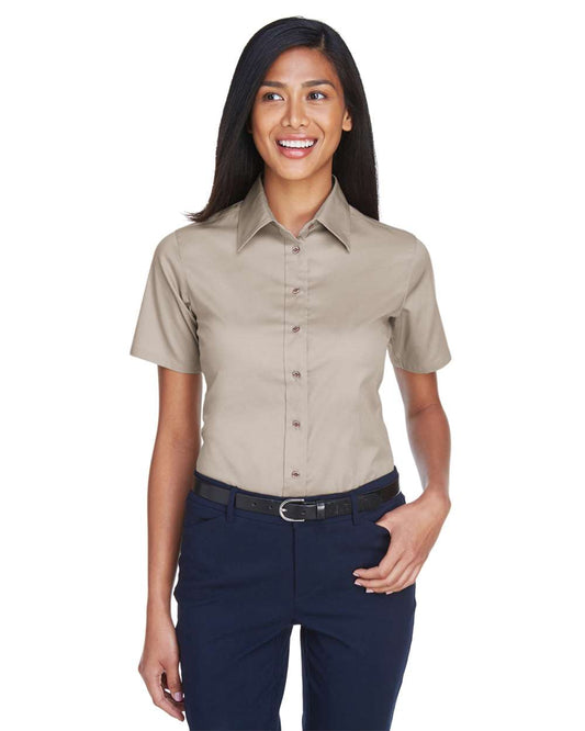 Women's Easy BlendÃ‚â„¢ Short Sleeve Twill Dress Shirt withÃ‚Â Stain-Release
