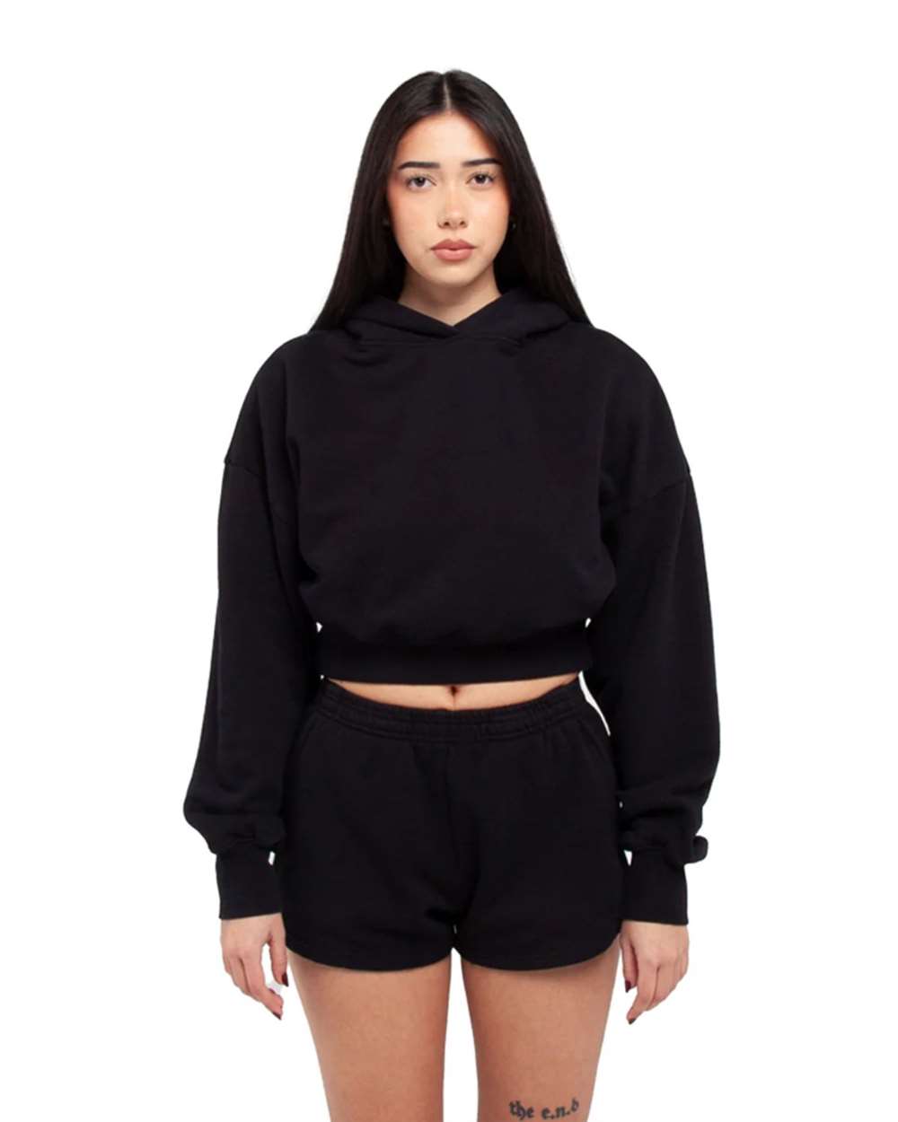 Women's Garment-Dye Crop Hooded Sweatshirt
