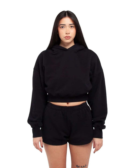 Women's Garment-Dye Crop Hooded Sweatshirt