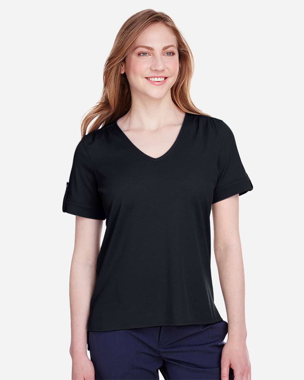 Women's CrownLux PerformanceÃ‚Â® Plaited Rolled Sleeve Shirt