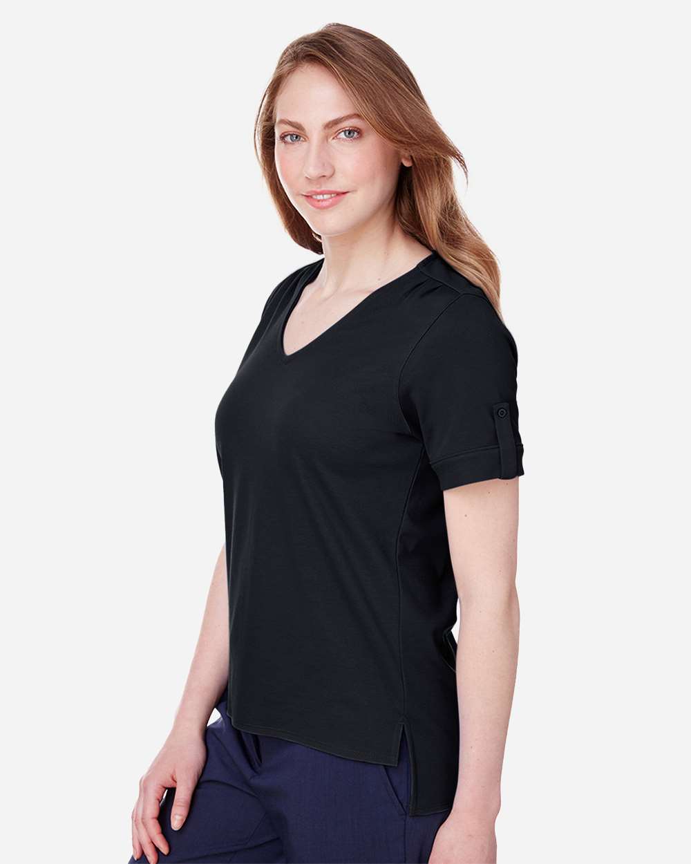 Women's CrownLux PerformanceÃ‚Â® Plaited Rolled Sleeve Shirt