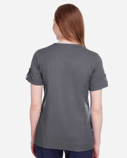 Women's CrownLux PerformanceÃ‚Â® Plaited Rolled Sleeve Shirt