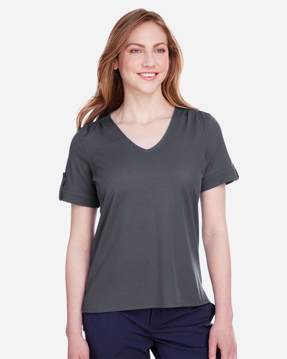 Women's CrownLux PerformanceÃ‚Â® Plaited Rolled Sleeve Shirt