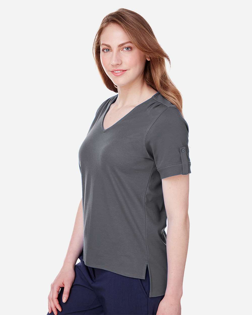 Women's CrownLux PerformanceÃ‚Â® Plaited Rolled Sleeve Shirt