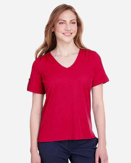 Women's CrownLux PerformanceÃ‚Â® Plaited Rolled Sleeve Shirt