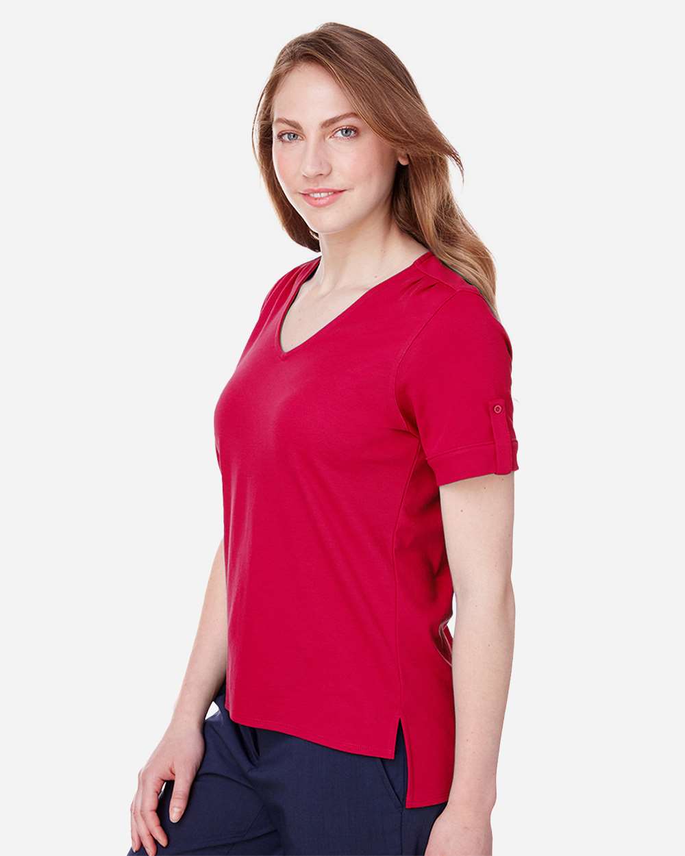 Women's CrownLux PerformanceÃ‚Â® Plaited Rolled Sleeve Shirt