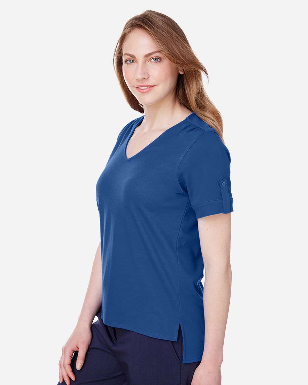 Women's CrownLux PerformanceÃ‚Â® Plaited Rolled Sleeve Shirt