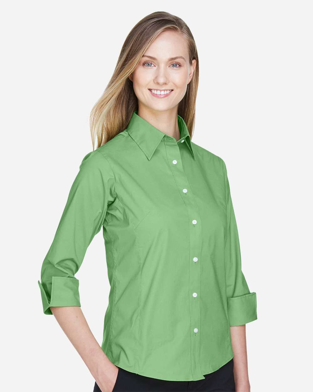 Women's Perfect FitÃ‚â„¢ Three-Quarter Sleeve Stretch Poplin Dress Shirt