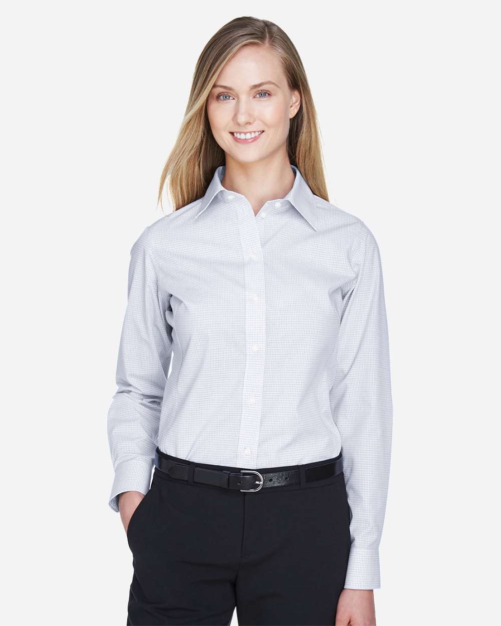 Women's Crown CollectionÃ‚Â® Micro Tattersall Woven Dress Shirt
