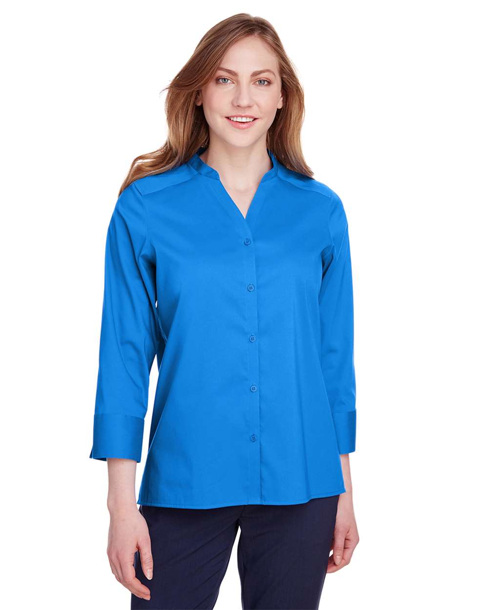 Women's Crown CollectionÃ‚Â® Stretch Broadcloth Three-Quarter Sleeve Blouse