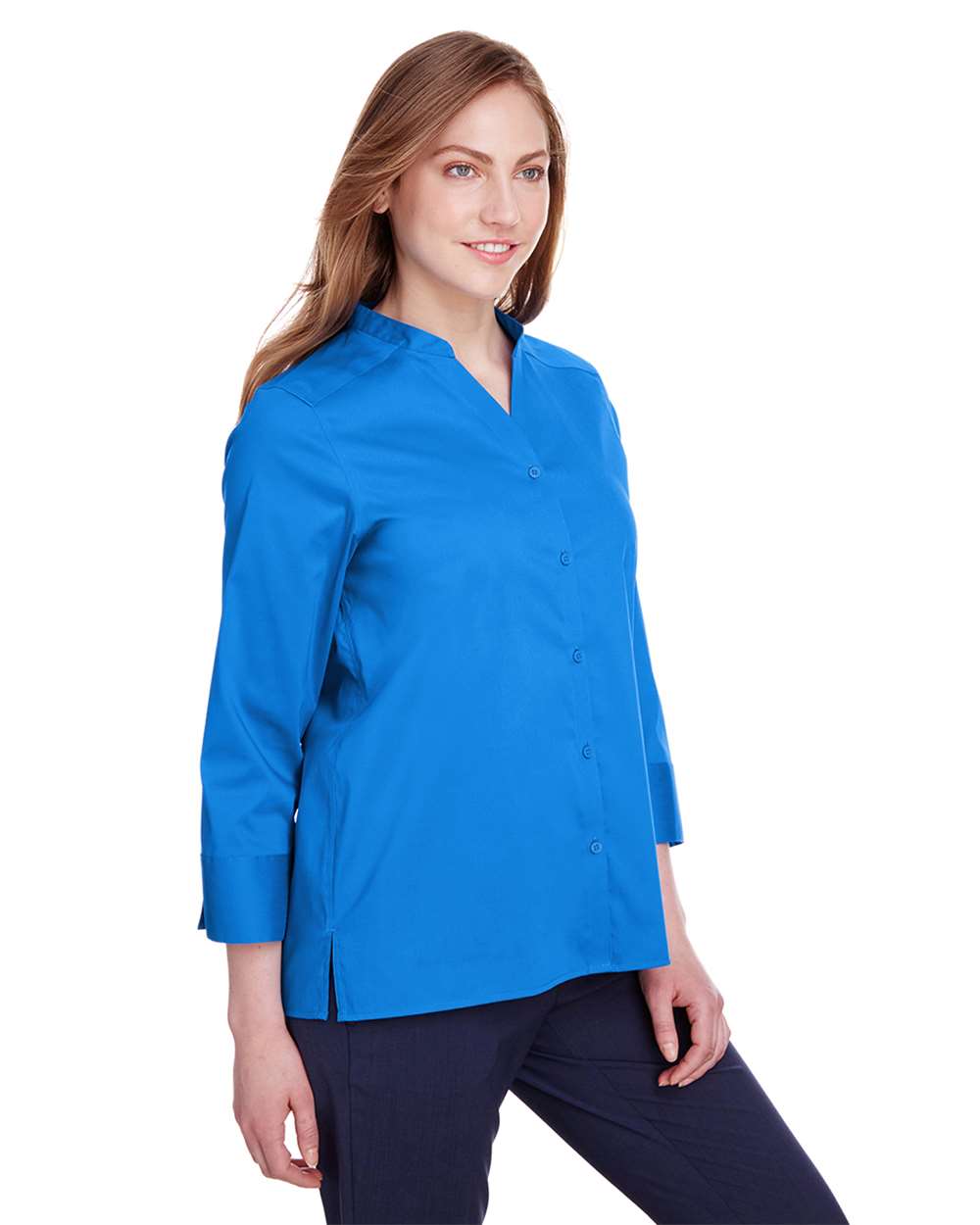 Women's Crown CollectionÃ‚Â® Stretch Broadcloth Three-Quarter Sleeve Blouse