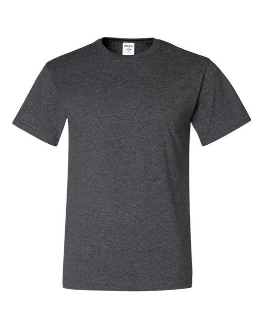 Jerzees Men's Black Heather Adult Short Sleeve Tee , X-Large