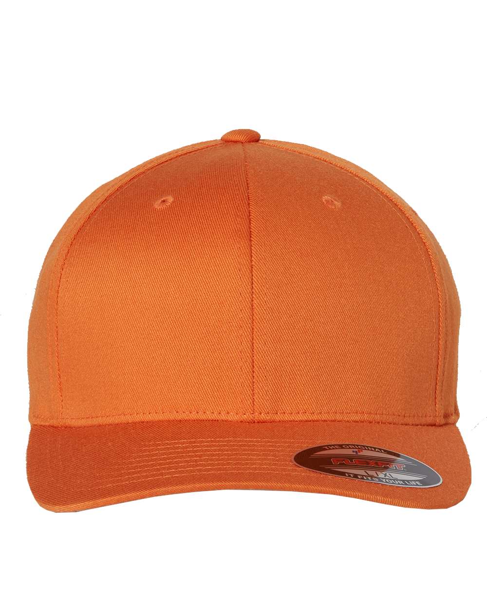 Flexfit Men's Wooly Combed Twill Fitted Baseball Cap, Orange, Small-Medium