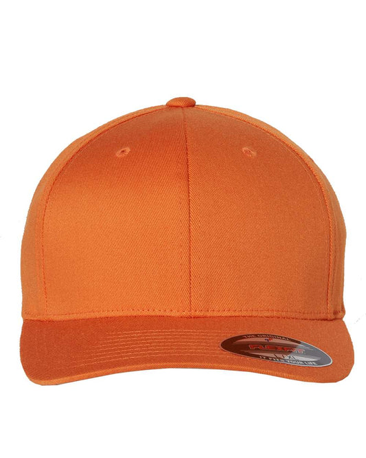 Flexfit Men's Wooly Combed Twill Fitted Baseball Cap, Orange, Small-Medium