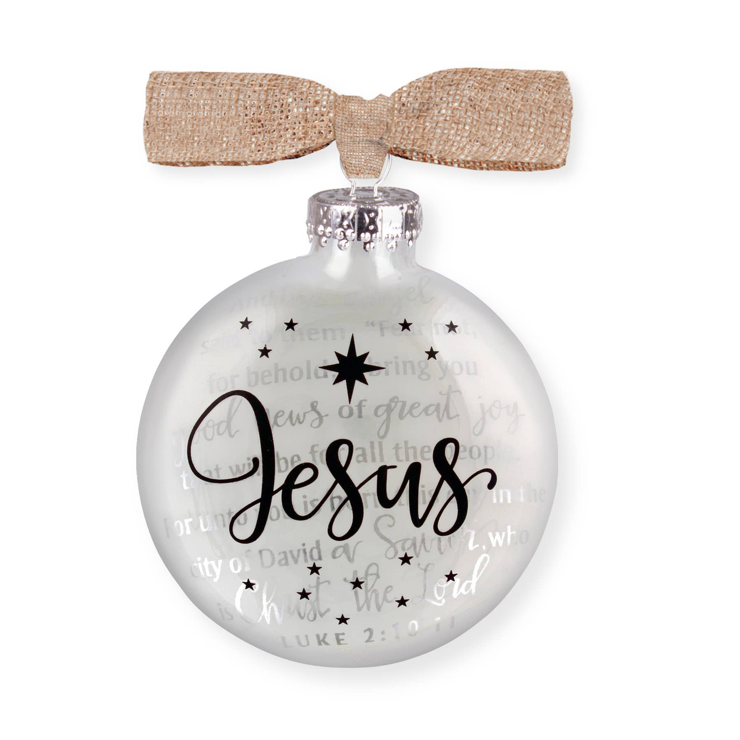 Lighthouse Christian Products Jesus Silhouette 3.5 x 4 Glass Christmas Ornament