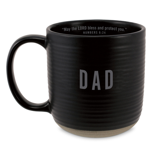 Lighthouse Christian Products Dad Rib Texture Black 20 Ounces Ceramic Coffee Cup Mug