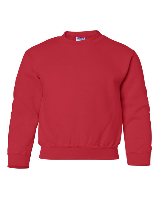 Gildan Boys Heavy Blend Crewneck Sweatshirt, Large, Red