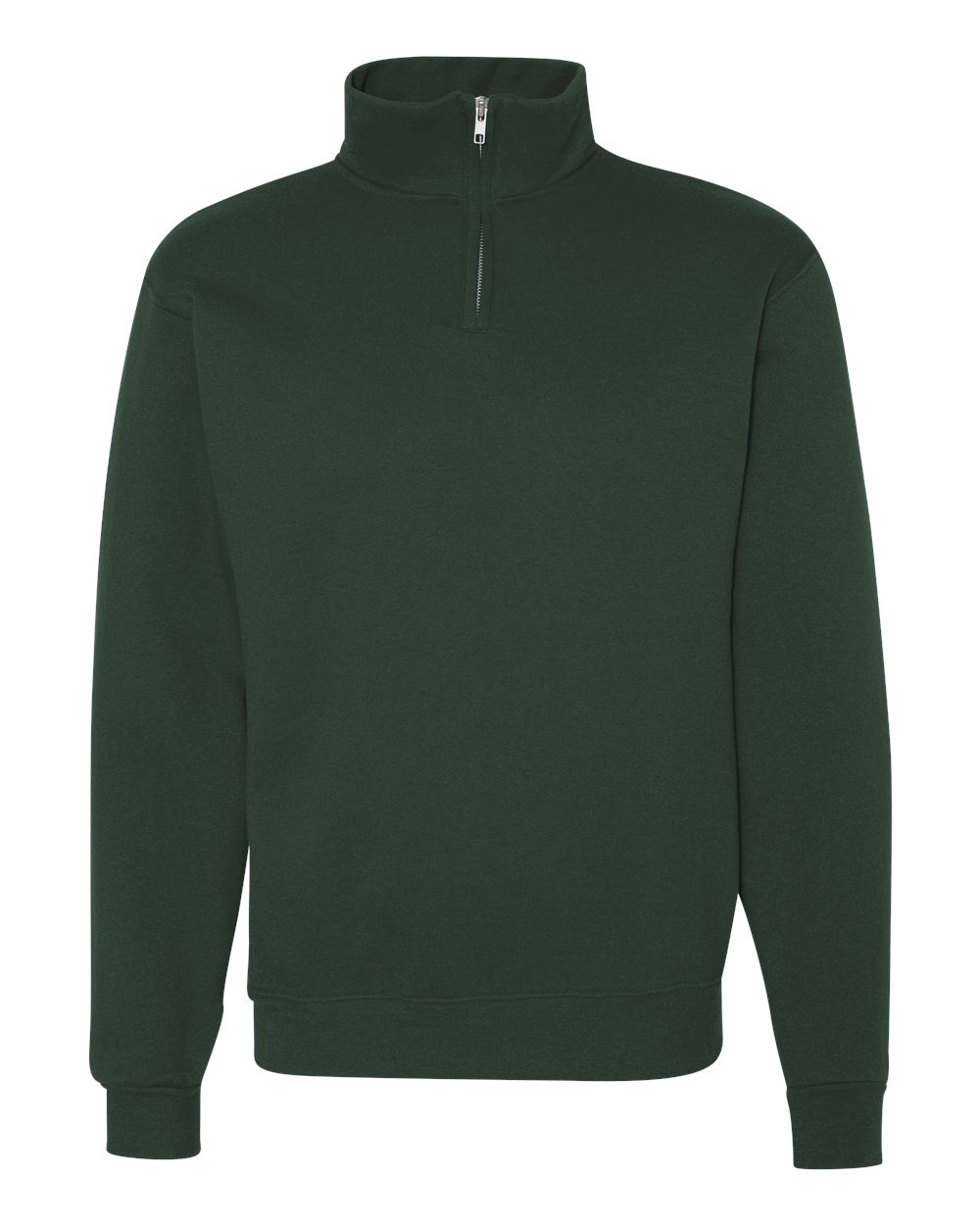 JERZEES SUPER SWEATS - 1/4 Zip Sweatshirt with Cadet Collar. 4528M - Large - Forest Green
