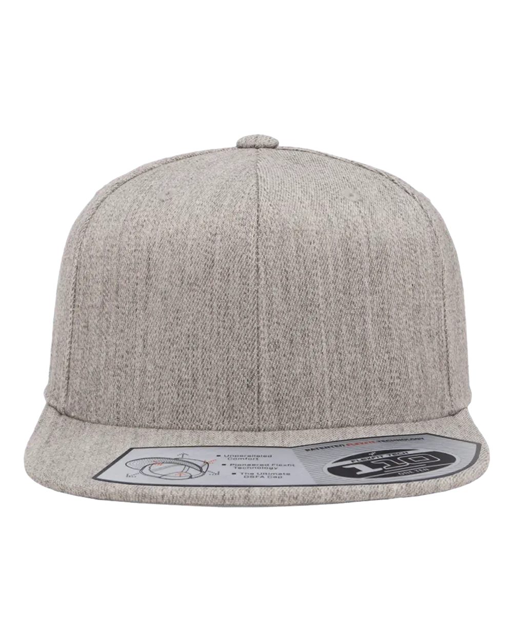 Flexfit Premium Snapback Cap, Heather Grey, OSFA