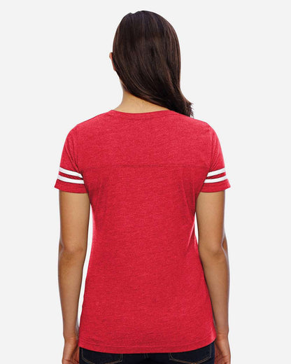Women's Football V-Neck Fine Jersey Tee