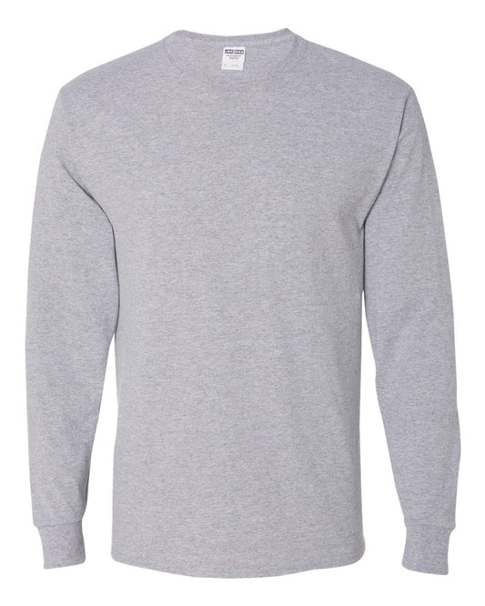 Jerzees Men's Dri-Power Cotton Blend Long Sleeve Tees, Moisture Wicking, Odor Protection, UPF 30+, Sizes S-3X, Athletic Heather, XX-Large