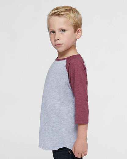 Toddler Baseball Fine Jersey Three-Quarter Sleeve Tee