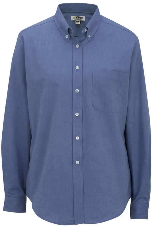 Edwards Ladies' Long Sleeve Oxford Shirt Medium French Blue