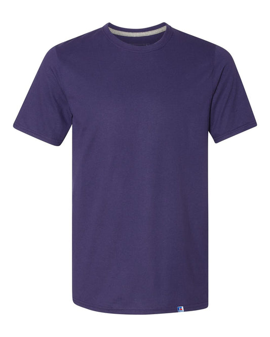 Russell Athletic mens Cotton Performance Short Sleeve T-shirt T Shirt, Purple, Large US