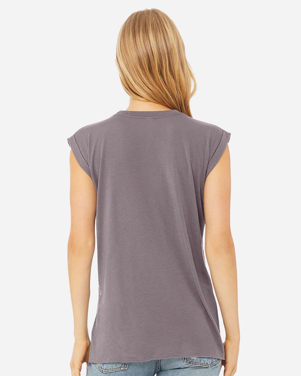 WomenÃ‚â€™s Flowy Rolled Cuffs Muscle Tee