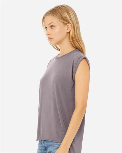 WomenÃ‚â€™s Flowy Rolled Cuffs Muscle Tee