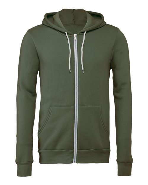 BELLA + CANVAS Unisex Sponge Fleece Full-Zip Hoodie Sweatshirt