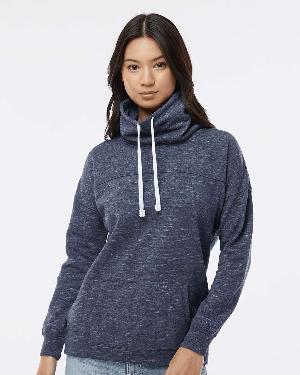 WomenÃ‚â€™s MÃƒÂ©lange Fleece Cowl Neck Sweatshirt