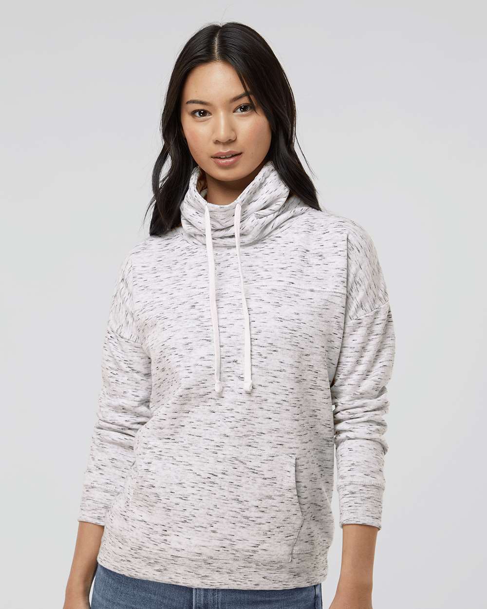 WomenÃ‚â€™s MÃƒÂ©lange Fleece Cowl Neck Sweatshirt