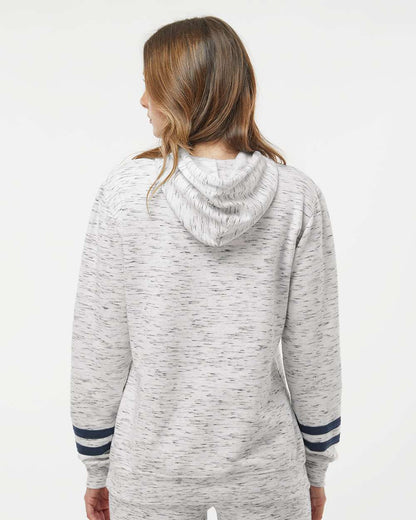 WomenÃ‚â€™s MÃƒÂ©lange Fleece Striped-Sleeve Hooded Sweatshirt