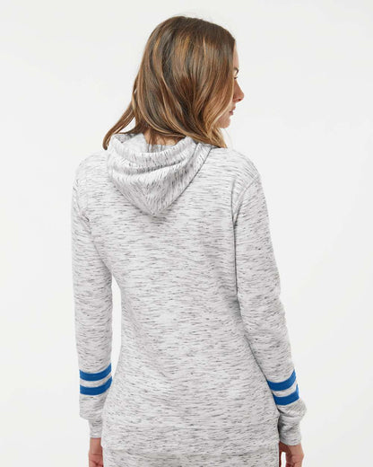 WomenÃ‚â€™s MÃƒÂ©lange Fleece Striped-Sleeve Hooded Sweatshirt