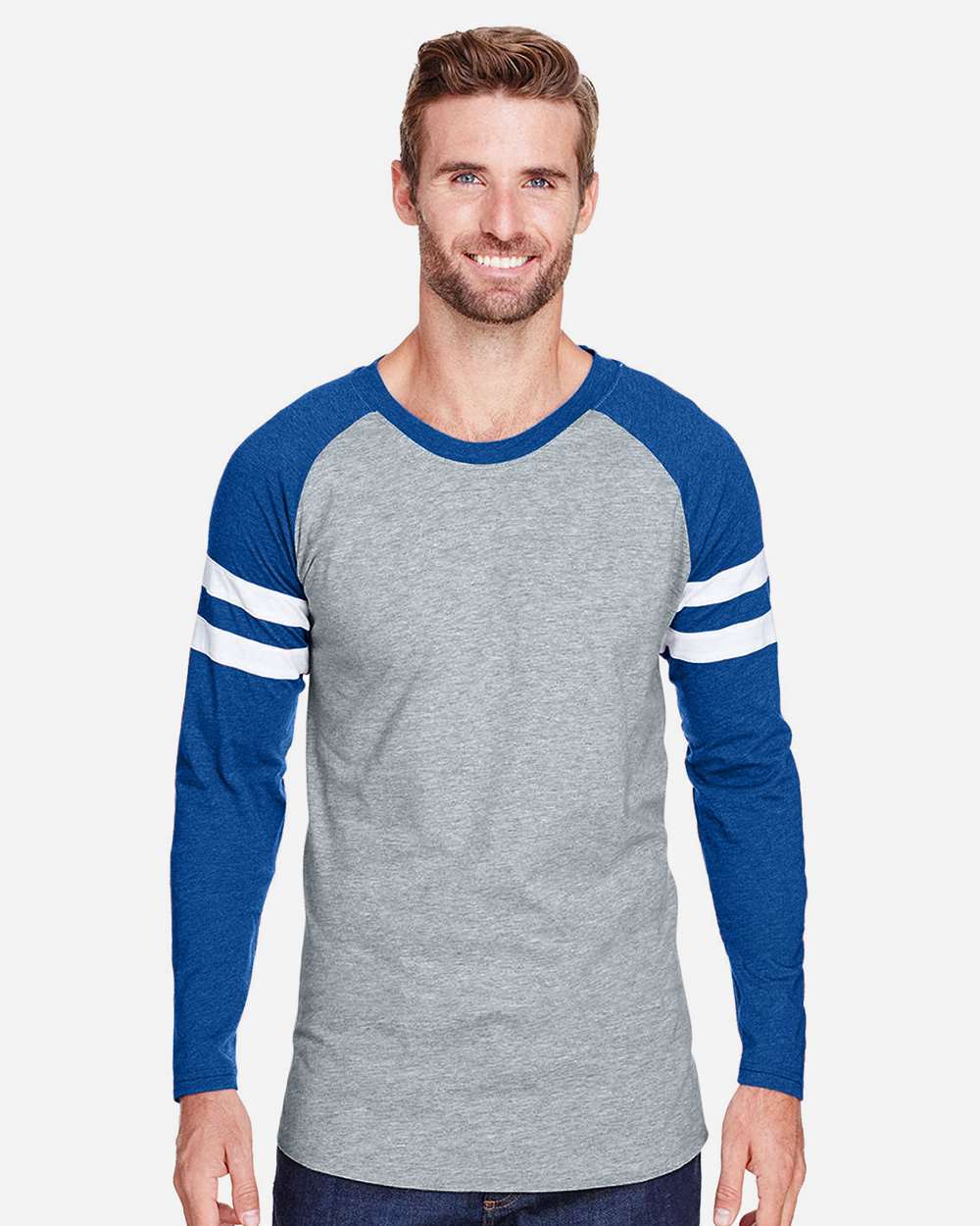 Unisex Fine Jersey Mash Up Long Sleeve Tee