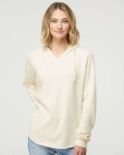 Independent Trading Co. Womenâ€™s Lightweight California Wave Wash Hooded Sweatshirt