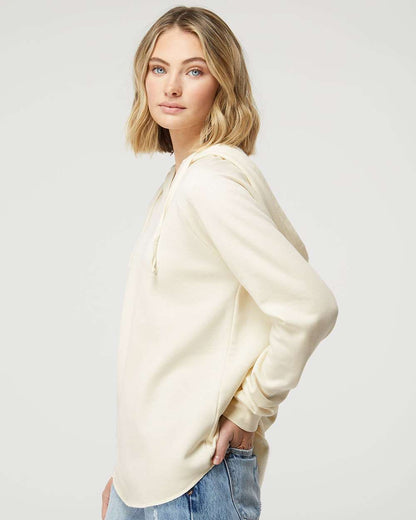Independent Trading Co. Womenâ€™s Lightweight California Wave Wash Hooded Sweatshirt