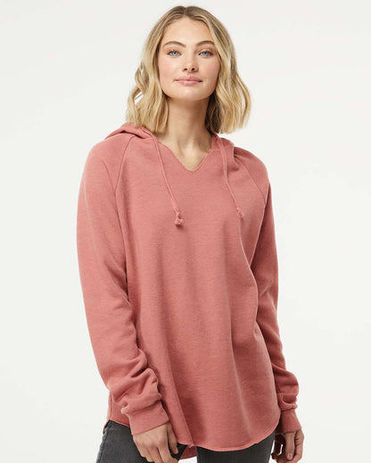 Independent Trading Co. Womenâ€™s Lightweight California Wave Wash Hooded Sweatshirt