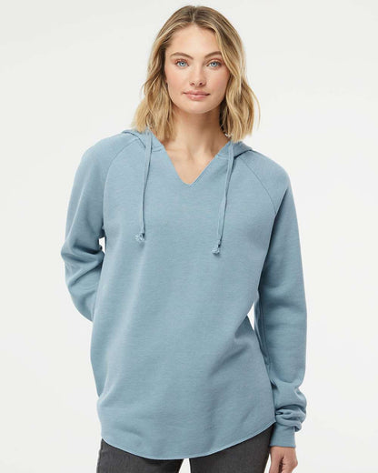 Independent Trading Co. Womenâ€™s Lightweight California Wave Wash Hooded Sweatshirt