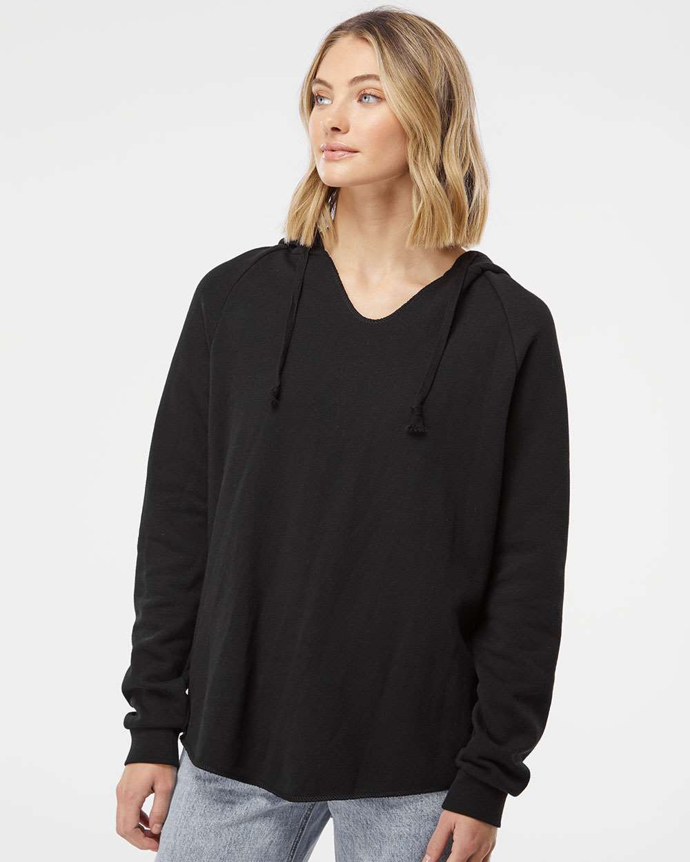 Independent Trading Co. Womenâ€™s Lightweight California Wave Wash Hooded Sweatshirt