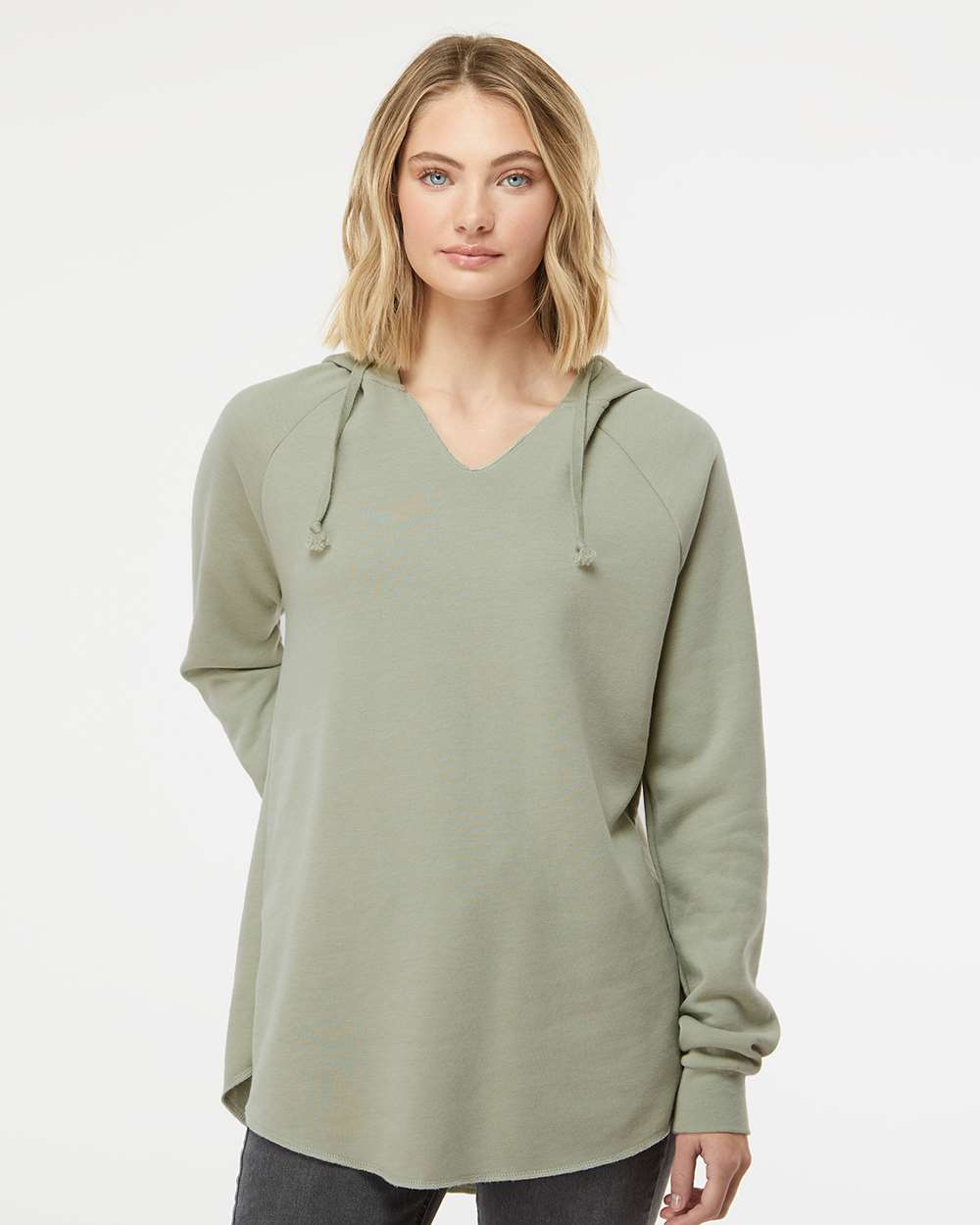 Independent Trading Co. Womenâ€™s Lightweight California Wave Wash Hooded Sweatshirt