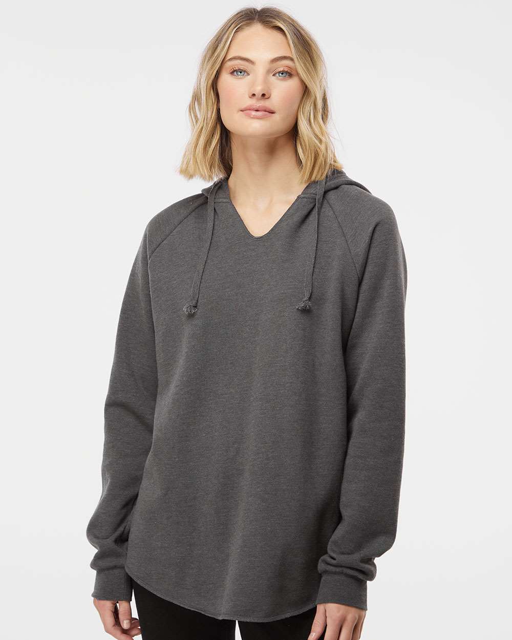 Independent Trading Co. Womenâ€™s Lightweight California Wave Wash Hooded Sweatshirt