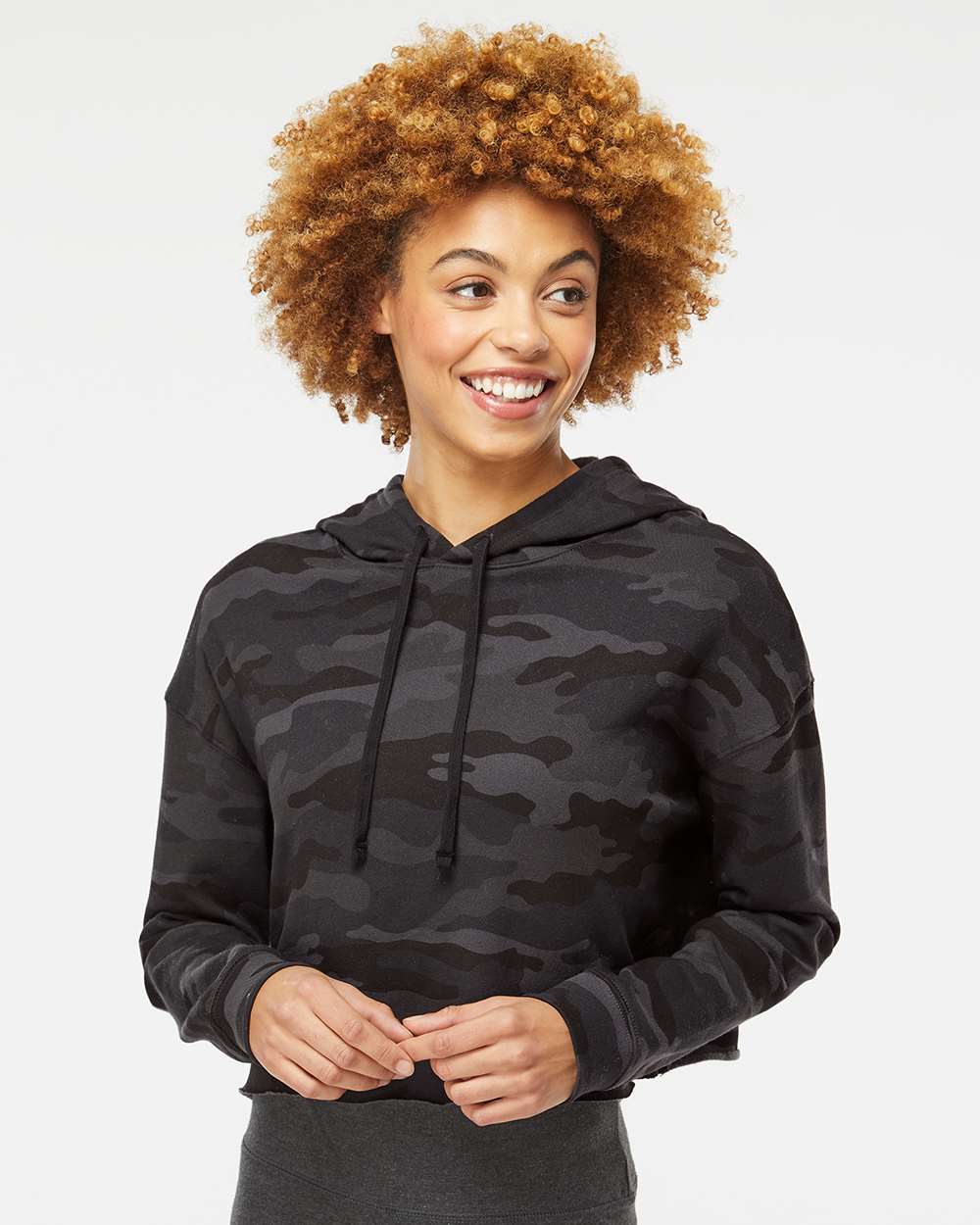 Independent Trading Co. Womenâ€™s Lightweight Crop Hooded Sweatshirt