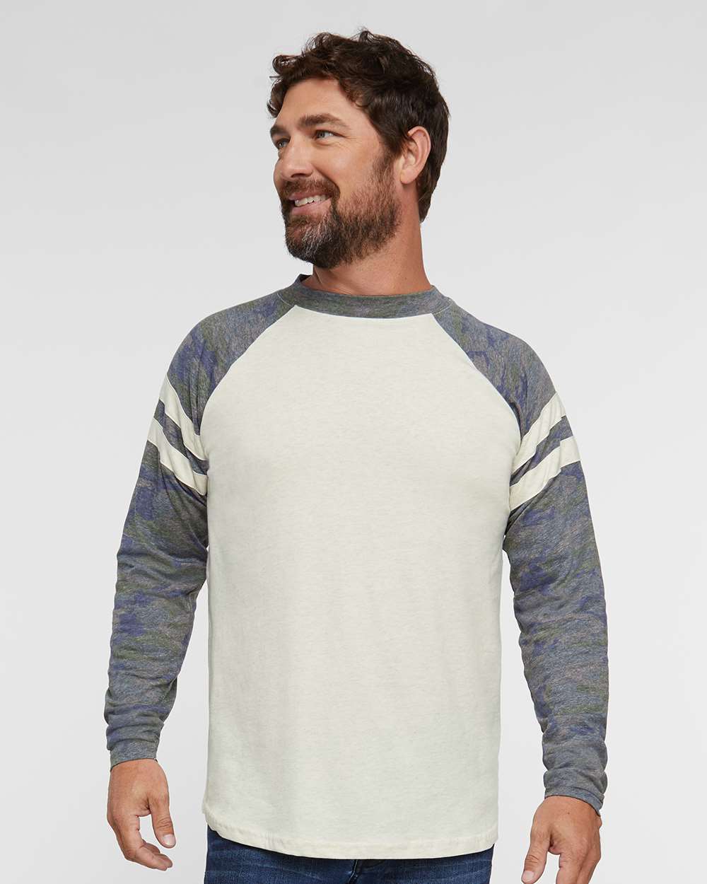 Unisex Fine Jersey Mash Up Long Sleeve Tee